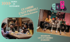 texte inscrit sur l'image : mardi 26 novembre, ce mardi, c'est permis à la BU de Roanne, nombreux lots et goodies à gagner. Deux photos : une d'un groupe de jeunes assis autour d'une table  jouant à un jeu de société, l'autre d'un groupe de jeunes assis sur un canapé, jouant à un jeu vidéo.
