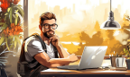 Etudiant avec un ordinateur portable