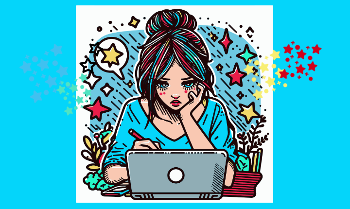 Etudiante regardant un ordinateur portable